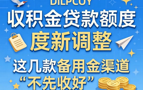 2026公积金贷款额度新调整,这几款备用金渠道先收好