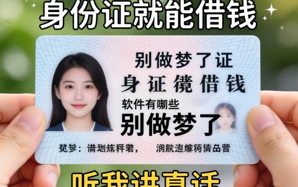 凭身份证就能借钱的软件有哪些?别做梦了,听我讲真话