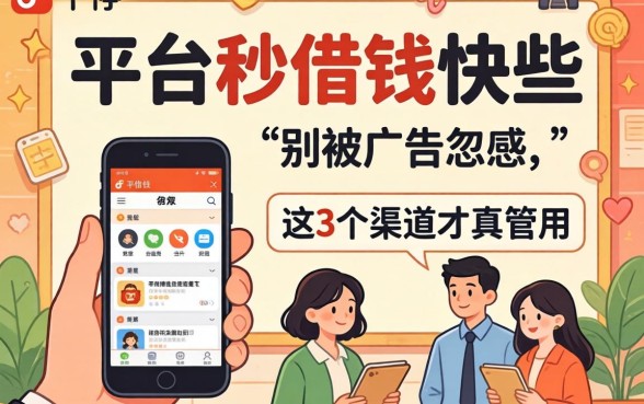 哪个平台秒借钱快些？别被广告忽悠，这3个渠道才真管用