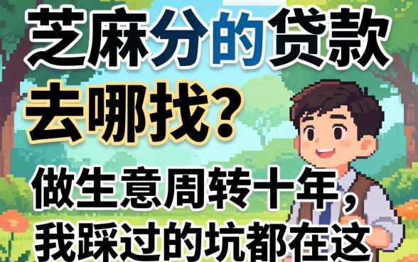 不需芝麻分的贷款去哪找？做生意周转十年，我踩过的坑都在这