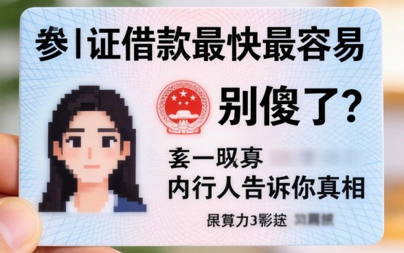 只用身份证借款最快最容易？别傻了，内行人告诉你真相