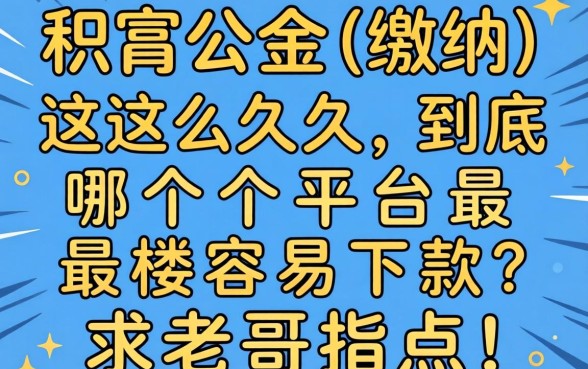 公积金缴纳这么久，到底哪个平台最容易下款？求老哥指点！