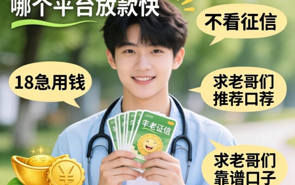 刚满18岁急用钱，哪个平台放款快不看征信？求老哥们推荐靠谱口子！