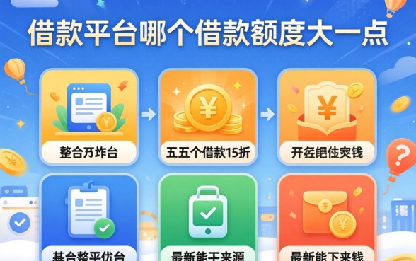 借款平台哪个借款额度大一点，整合五个最新能下来钱的平台