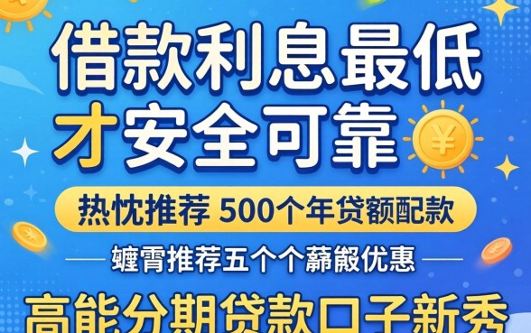 哪里借款利息最低最安全可靠，热忱推荐五个高能分期贷款口子新秀