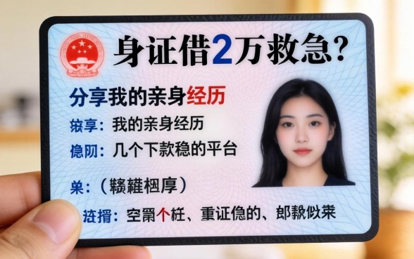 只有身份证想借2万救急？分享我的亲身经历和几个下款稳的平台
