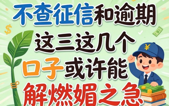 借钱不查征信和逾期，这几个口子或许能解燃眉之急