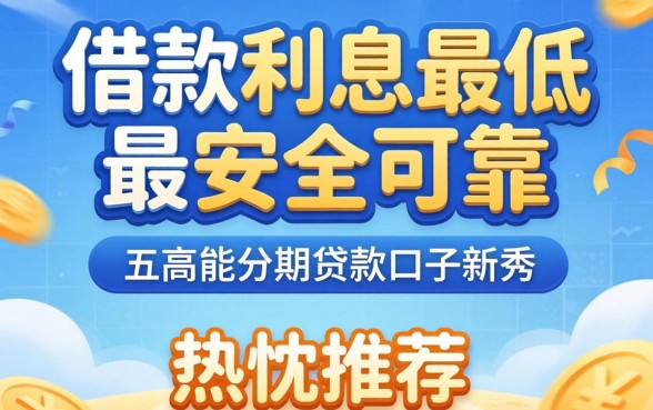 哪里借款利息最低最安全可靠，热忱推荐五个高能分期贷款口子新秀
