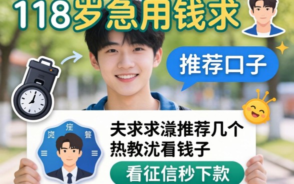 刚满18岁急用钱，求推荐几个不看征信秒下款的口子？