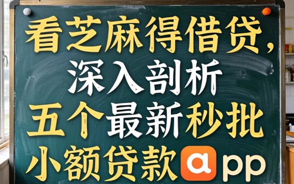不看芝麻得借贷，深入剖析五个最新秒批小额贷款app