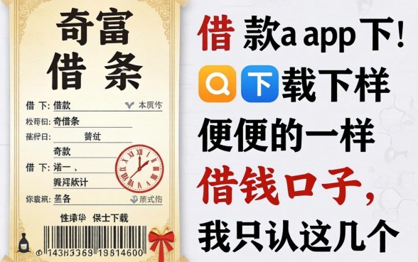 像奇富借条借款app下载一样方便的借钱口子，我只认这几个