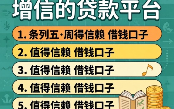 不上增信的贷款平台，条列五个值得信赖的借钱口子