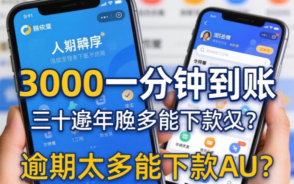 借3000一分钟到账，概括五个逾期太多能下款app