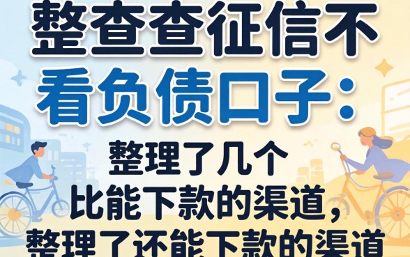 不查征信不看负债的口子：整理了几个还能下款的渠道