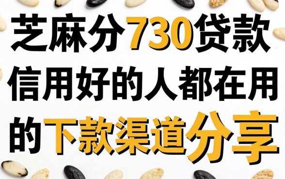 2026芝麻分730贷款：信用好的人都在用的下款渠道分享