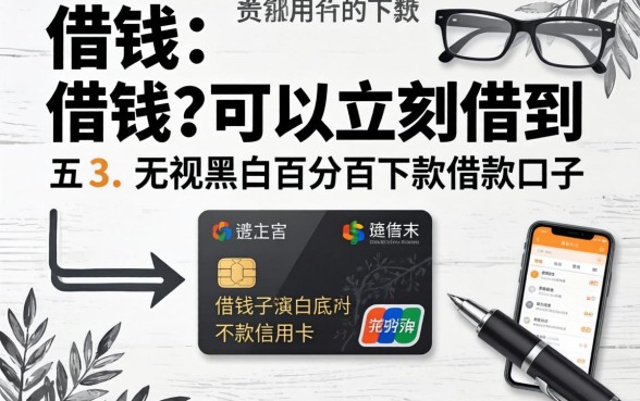 在哪借钱可以立刻借到不用信用卡的平台，细致阐述五个无视黑白百分百下款的借款口子