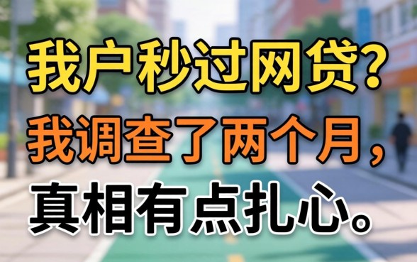 2026黑户秒过网贷?我调查了两个月,真相有点扎心