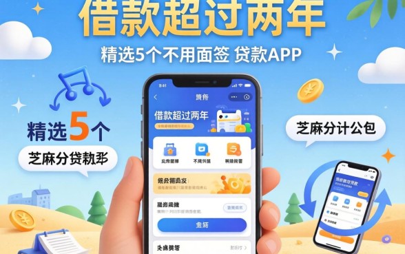 借款超过两年，精选5个不用面签和芝麻分的贷款app