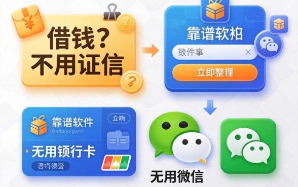 什么软件借钱不用征信不用银行卡不用微信？整理几个靠谱的
