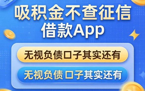 公积金不查征信借款app：无视负债的口子其实还有