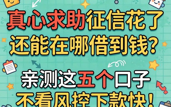 2026年真心求助：征信花了还能在哪借到钱？亲测这五个口子不看风控下款快！