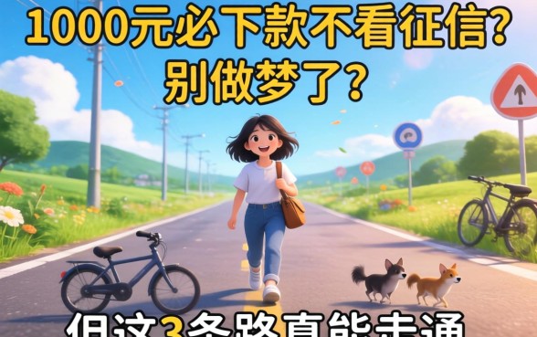 借1000元必下款不看征信？别做梦了，但这3条路真能走通