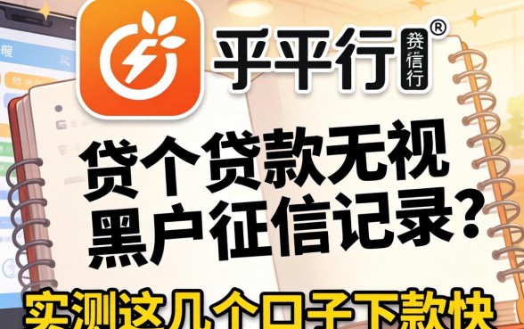 哪个平台贷款无视黑户征信记录？实测这几个口子下款快
