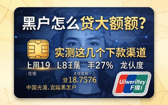 信用黑户怎么贷大额度的？实测这几个下款渠道