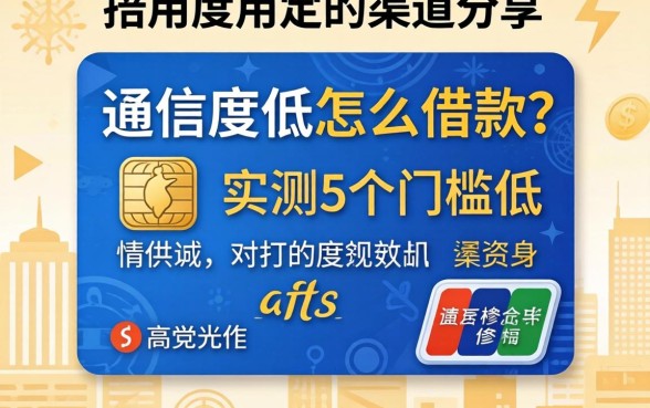 信用度低怎么借款？实测5个门槛低的渠道分享
