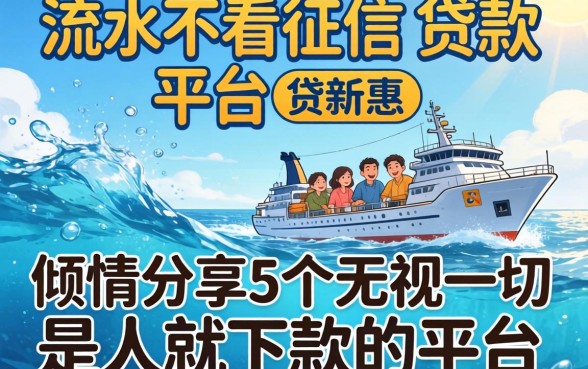 不看流水不看征信的贷款平台，倾情分享5个无视一切是人就下款的平台