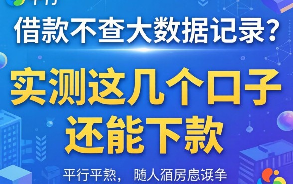 什么平台借款不查大数据记录？实测这几个口子还能下款