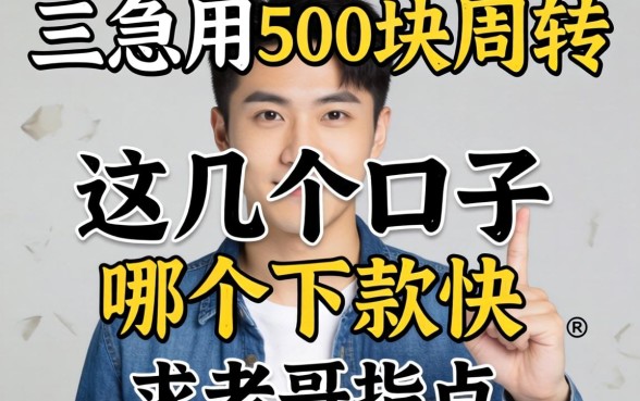 大三急用500块周转，这几个口子哪个下款快？求老哥指点！