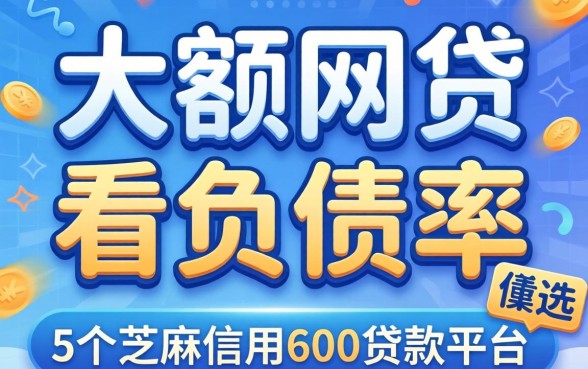 哪些大额网贷不看负债率，遴选5个芝麻信用600贷款平台