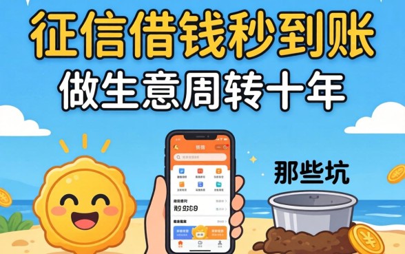 不看征信借钱秒到账的软件：做生意周转十年，我踩过的那些坑