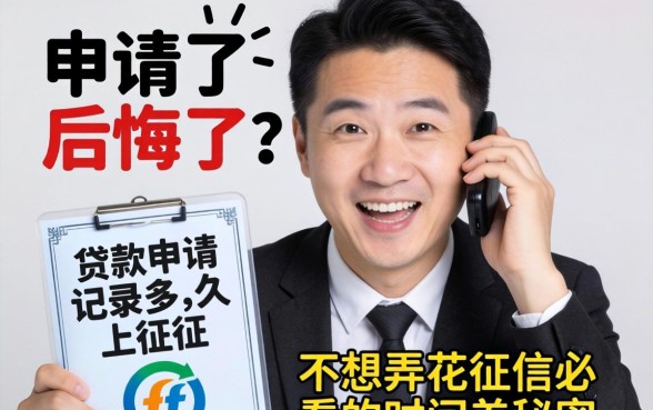 刚点完申请就后悔了?贷款申请记录多久上征信?不想弄花征信必看的时间差秘密