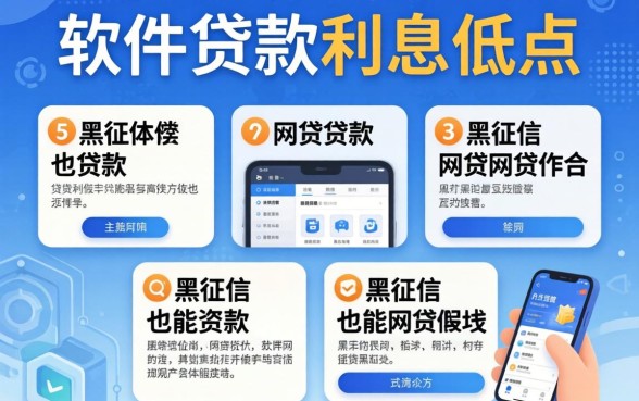 什么软件贷款利息低点，枚举5个黑征信也能贷款的网贷软件