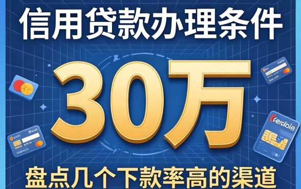 信用贷款办理条件30万，盘点几个下款率高的渠道