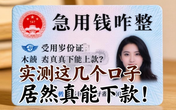 只有临时身份证急用钱咋整?实测这几个口子居然真能下款!
