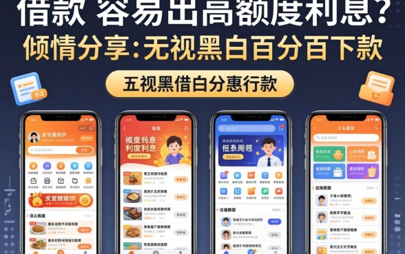 哪个平台借款容易出高额度利息,倾情分享五个无视黑白百分百下款的借款软件