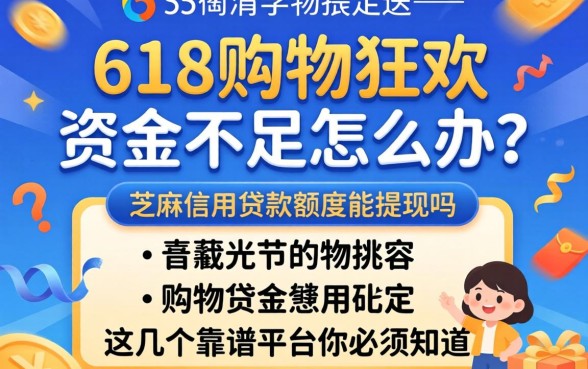 618购物狂欢资金不足怎么办?芝麻信用贷款额度能提现吗?这几个靠谱平台你必须知道