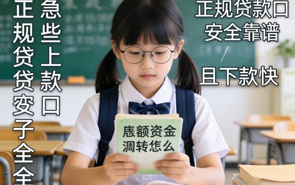 大学生急需大额资金周转怎么办?哪些正规贷款口子安全靠谱且下款快?