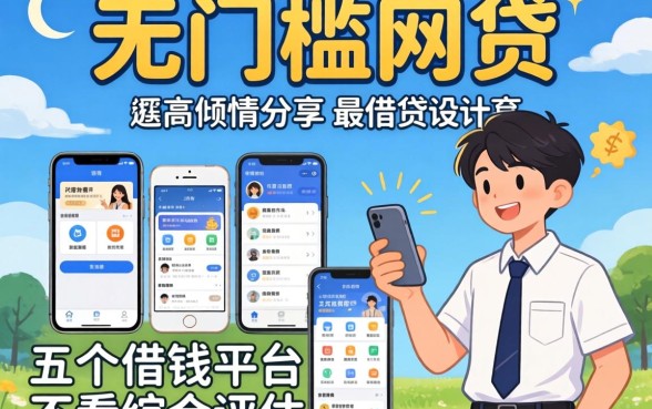 大学生无门槛网贷，倾情分享五个借钱平台不看综合评估的软件