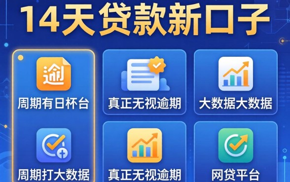 周期14天的贷款新口子，归纳五个真正无视逾期大数据的网贷平台