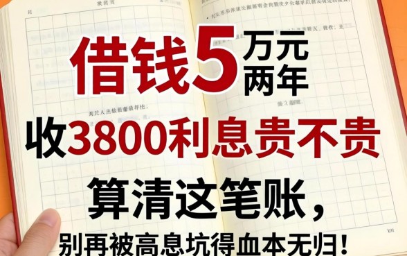 借钱5万元两年收3800利息贵不贵？算清这笔账，别再被高息坑得血本无归！