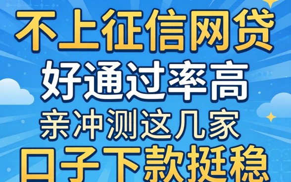 到底哪种不上征信的网贷好通过率高?亲测这几家口子下款挺稳
