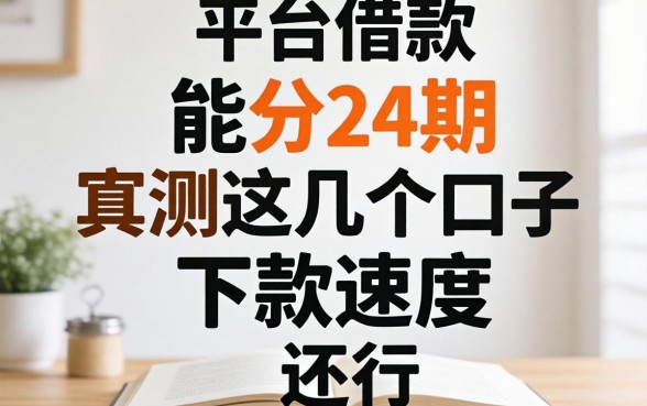 哪个平台借款能分24期？实测这几个口子下款速度还行