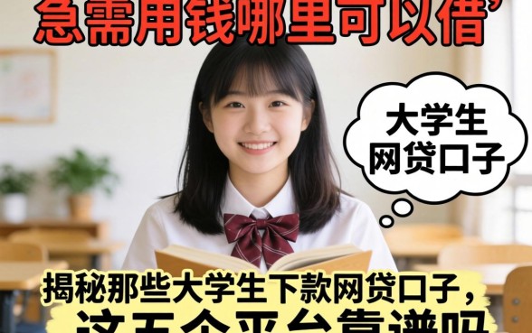 大学生急需用钱哪里可以借?揭秘那些大学生下款的网贷口子,这五个平台靠谱吗?