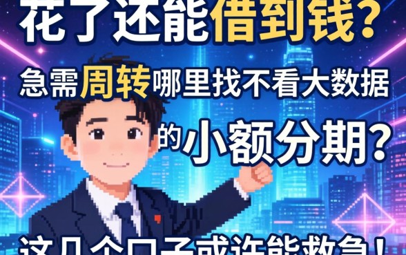 大数据花了还能借到钱吗?急需周转哪里找不看大数据的小额分期?这几个口子或许能救急!