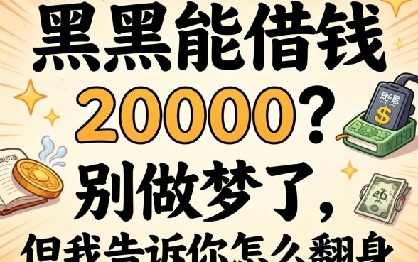 借钱黑户能借钱20000?别做梦了,但我告诉你怎么翻身