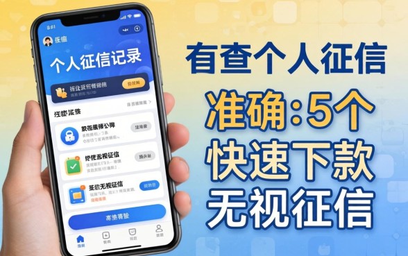 哪个app查个人征信记录最准确，倾情分享5个快速下款无视征信的软件